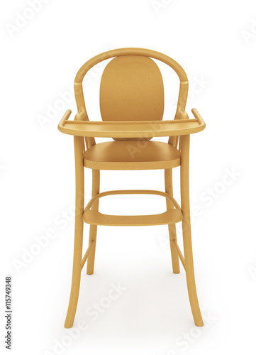 Child seat, high chair. 3d illustration