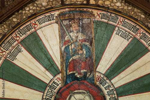 Detail of King Arthur's round table in Winchester, UK