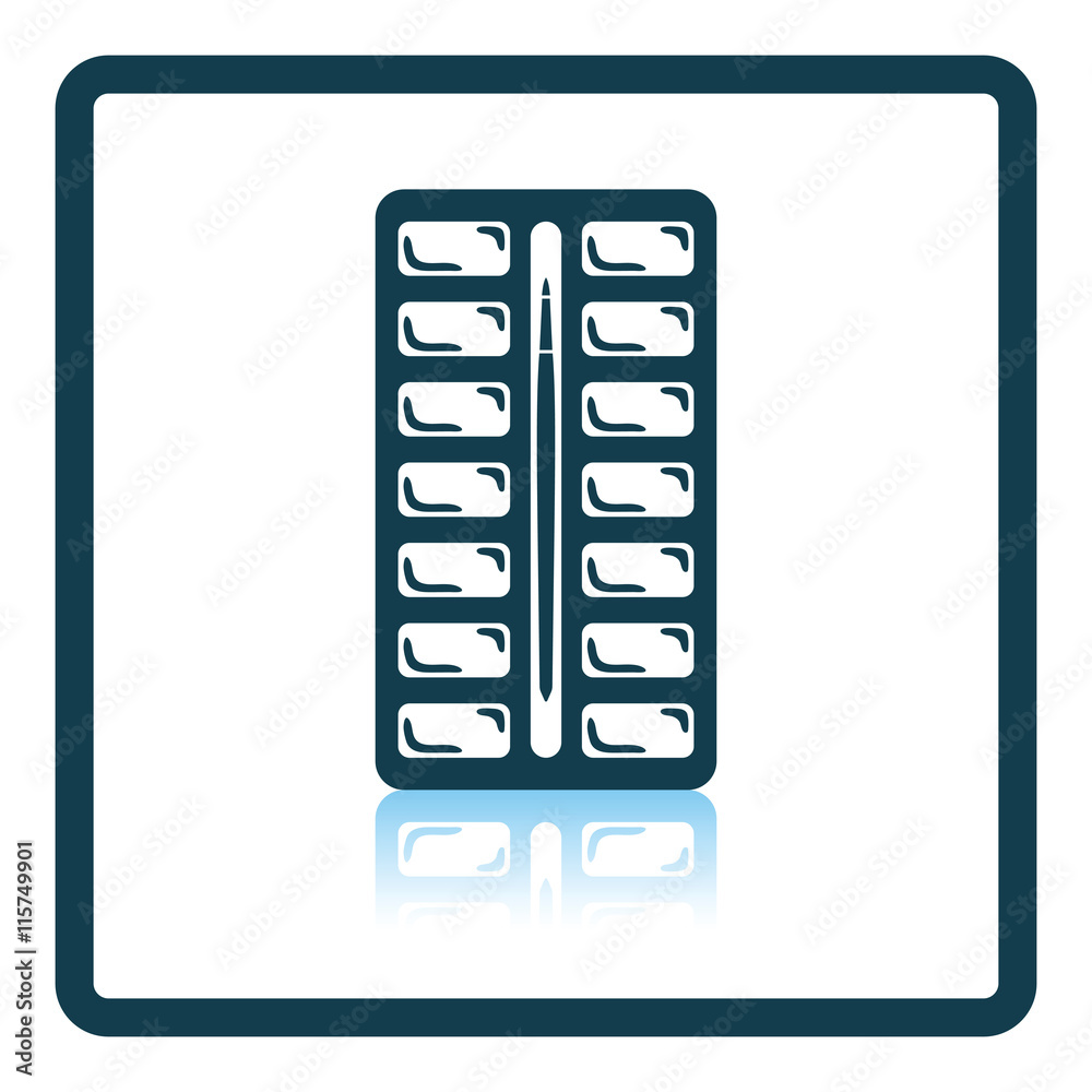 Watercolor paint-box icon Watercolor paint-box icon