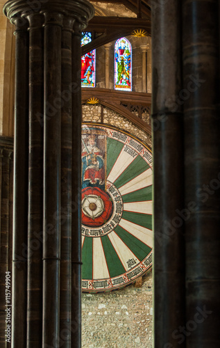 King Arthur's round table in Winchester Great Hall, UK