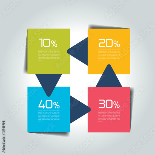 Network connected infographic. 4 step design. Vector illustration.