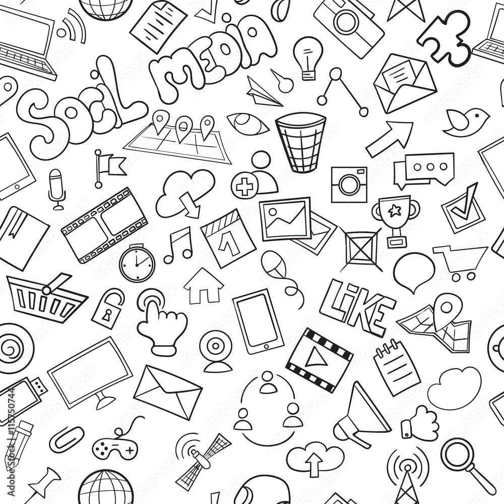 social media seamless pattern