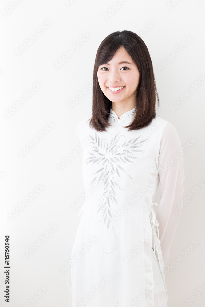 portrait of young asian woman wearing ao dai portrait of young asian woman wearing ao dai