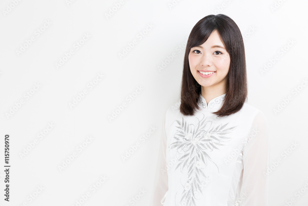 portrait of young asian woman wearing ao dai portrait of young asian woman wearing ao dai