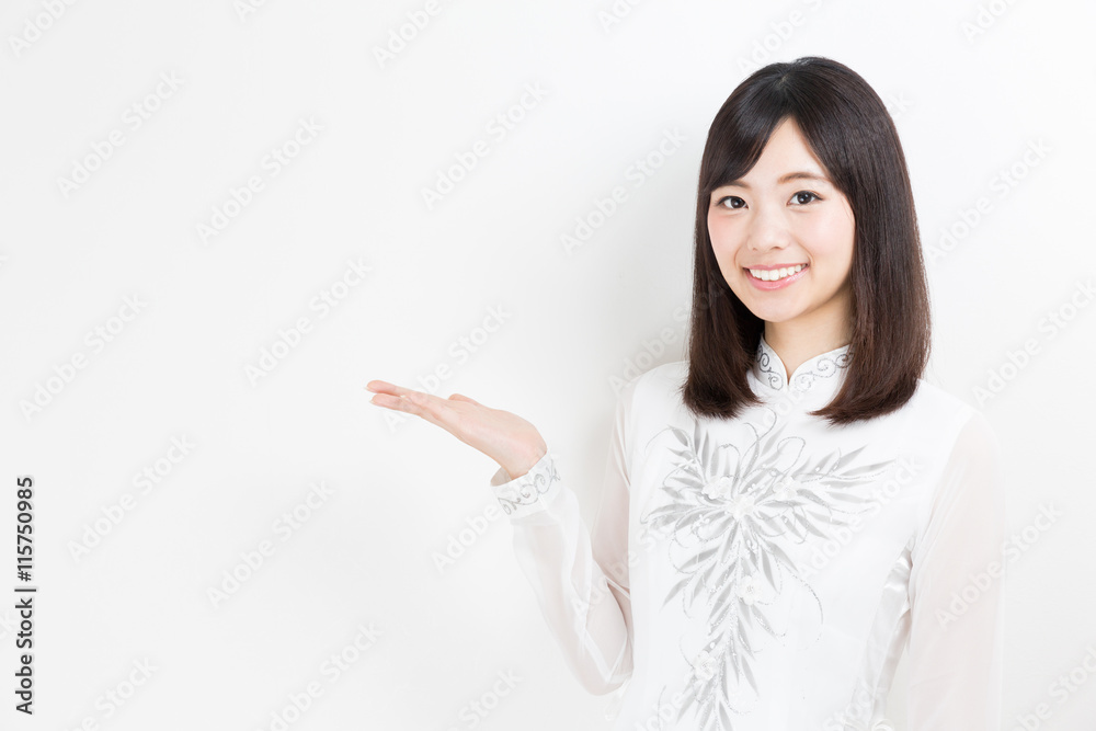 portrait of young asian woman wearing ao dai portrait of young asian woman wearing ao dai