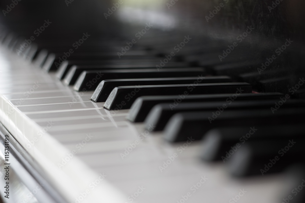 close up of a piano keyboard with a narrow field of focus close up of a piano keyboard with a narrow field of focus