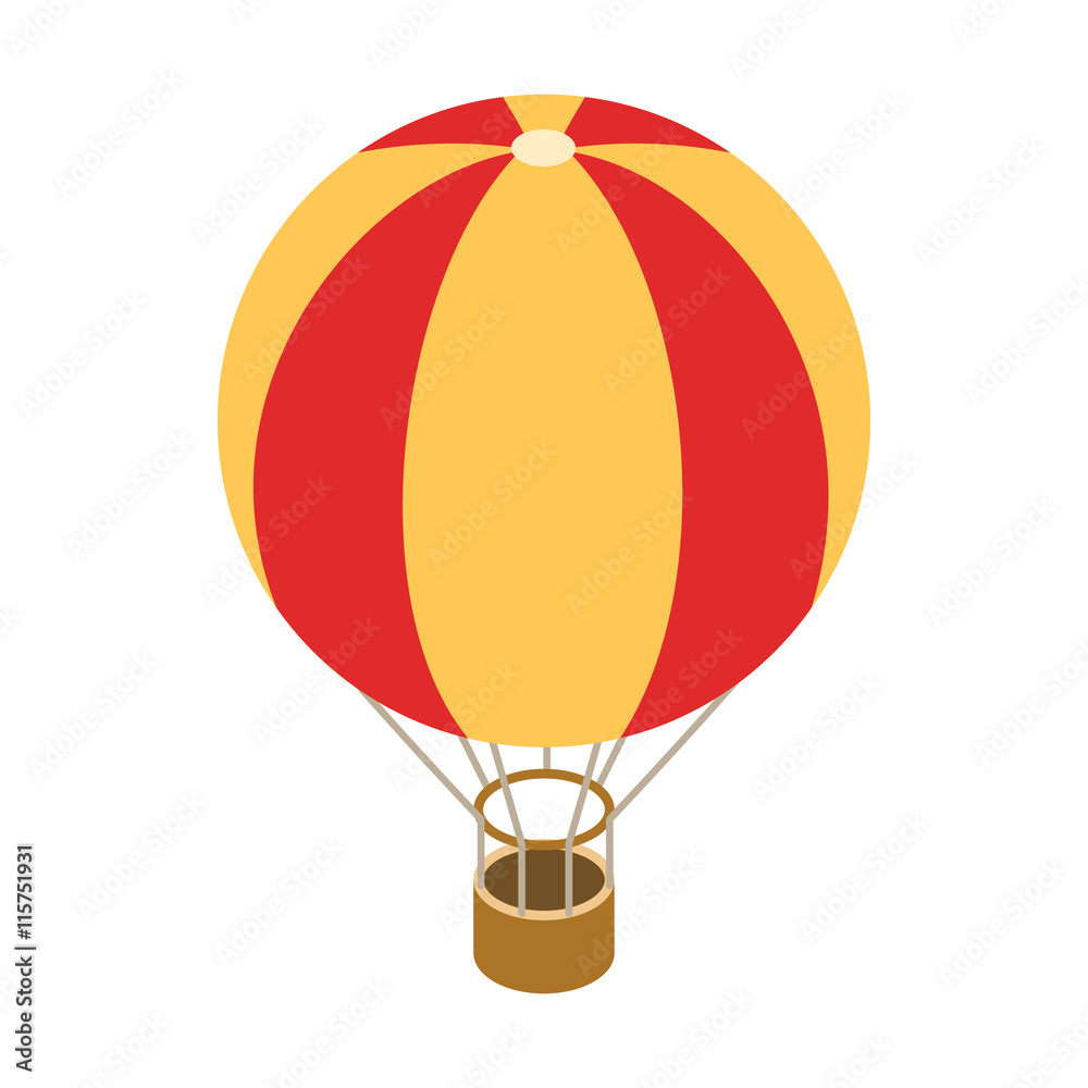 Balloon icon in isometric 3d style isolated on white background. Air transport symbol Balloon icon in isometric 3d style isolated on white background. Air transport symbol