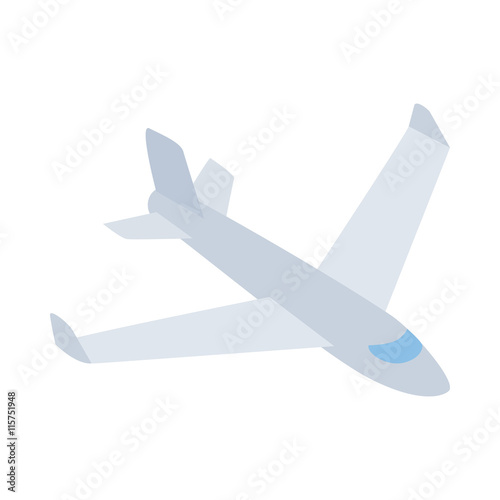 Big plane icon in isometric 3d style isolated on white background. Air transport symbol