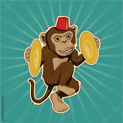 Retro monkey with cymbals