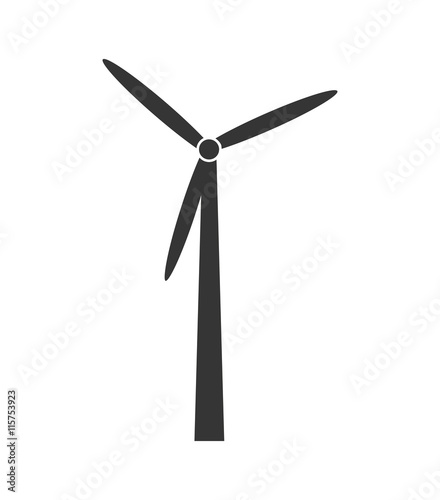 Renewable energy icon in black and white , vector illustration graphic design.