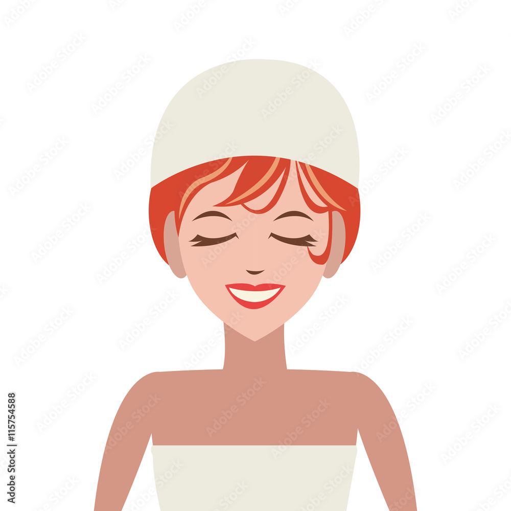 flat design woman in spa icon vector illustration flat design woman in spa icon vector illustration
