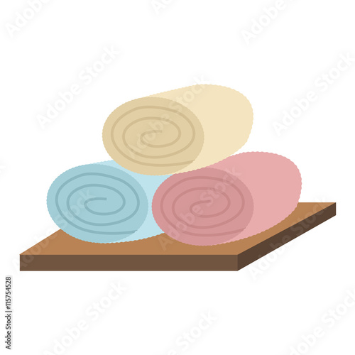flat design towels on board icon vector illustration