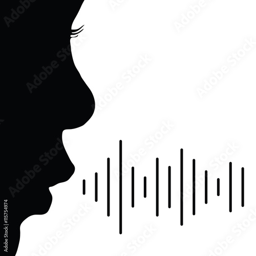 child voice vector in black color illustration
