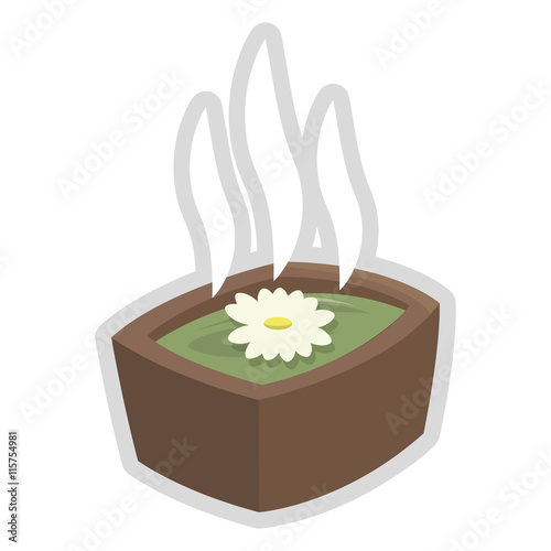 flat design spa hot tub icon vector illustration