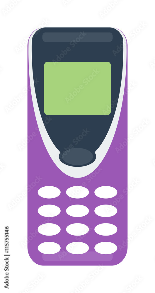 Old vintage keypad mobile phone and icon of old classic mobile phone ...
