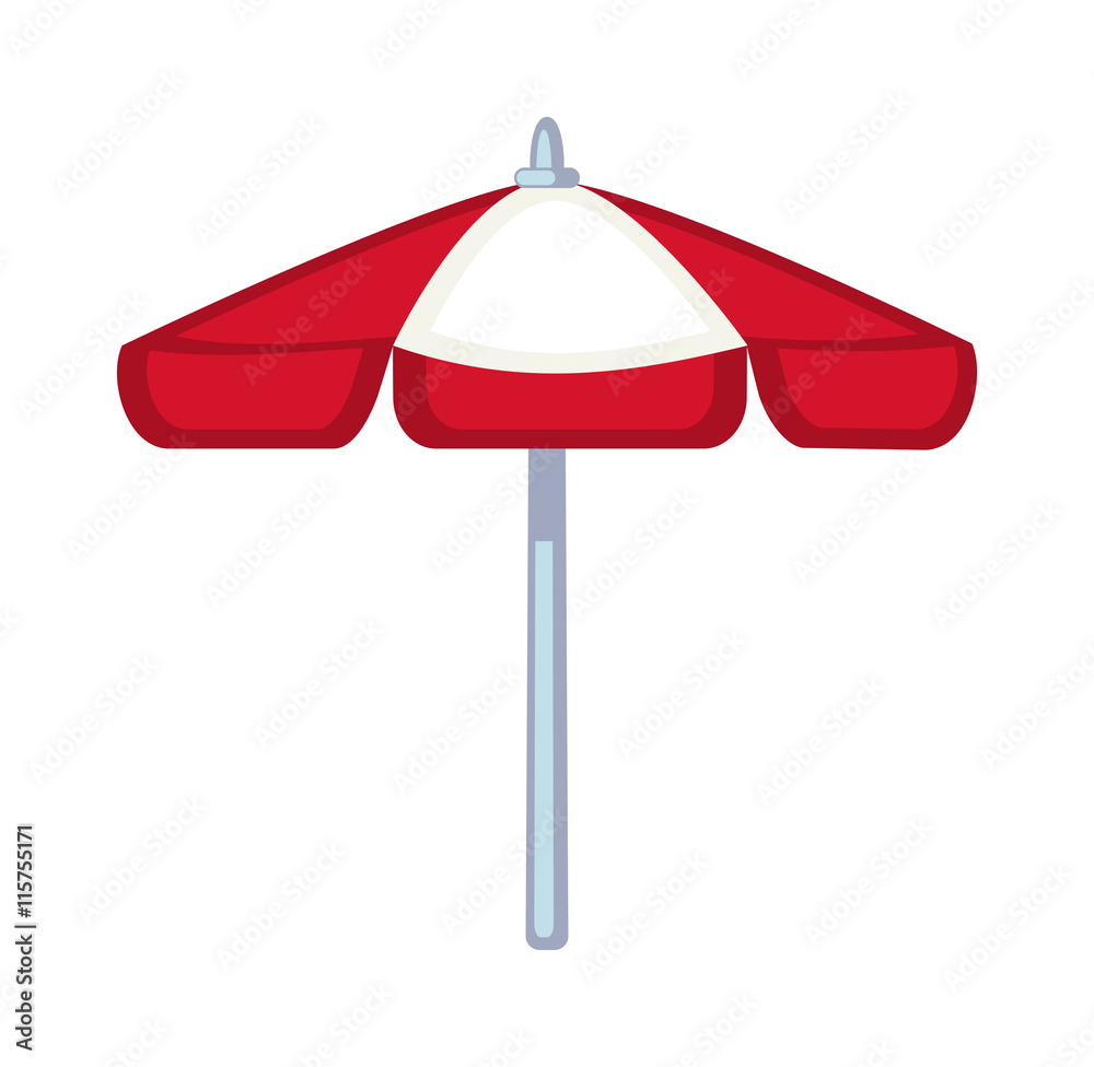Cartoon multi colored umbrella flat design style. Autumn accessory concept fashion umbrella. Colorful flat collection comfort umbrella outdoor element, climate protective sign.
