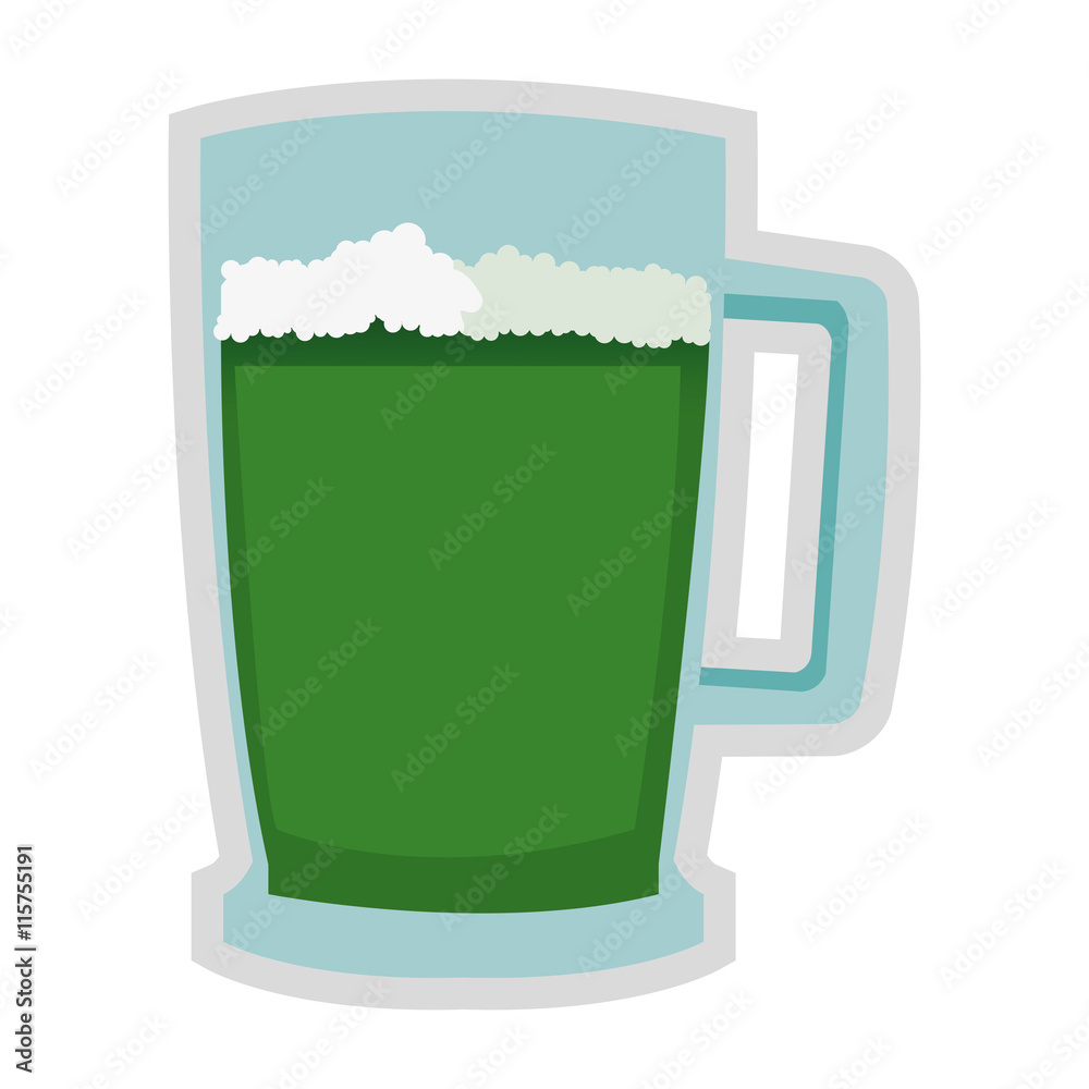 flat design green beer icon vector illustration flat design green beer icon vector illustration