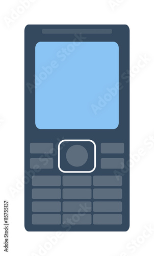 Old vintage keypad mobile phone and icon of old classic mobile phone antique vector. Old style mobile phone technology retro cellphone vector illustration