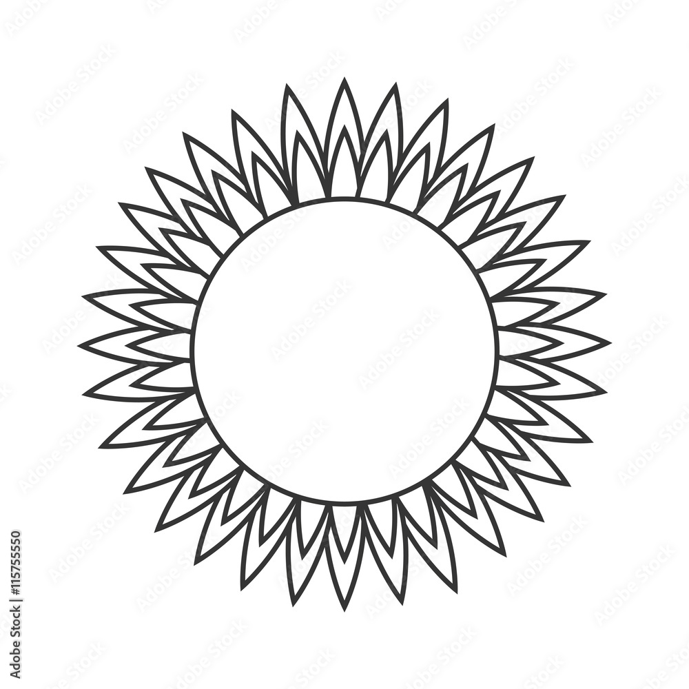 Sun burst icon in black and white colors, isolated flat icon Sun burst icon in black and white colors, isolated flat icon
