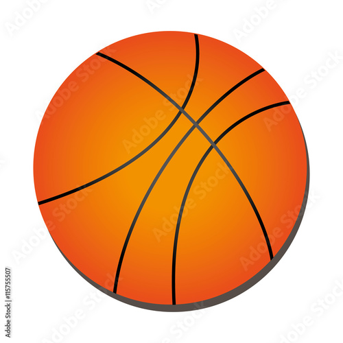 Basketball ball sport isolated flat icon, vector ilustration.
