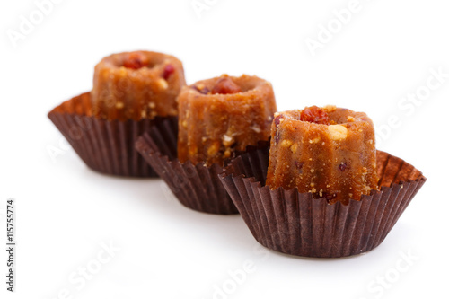 Delicious candies anthill isolated on white background.