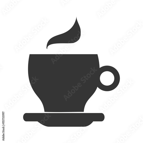 Delicious coffee served on porcelain cup, vector illustration graphic.