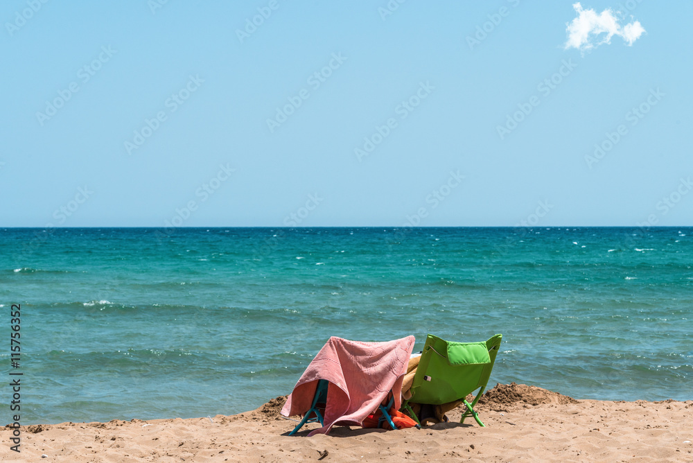 Urlaub am Strand, Panorama mit Meeresblick Urlaub am Strand, Panorama mit Meeresblick