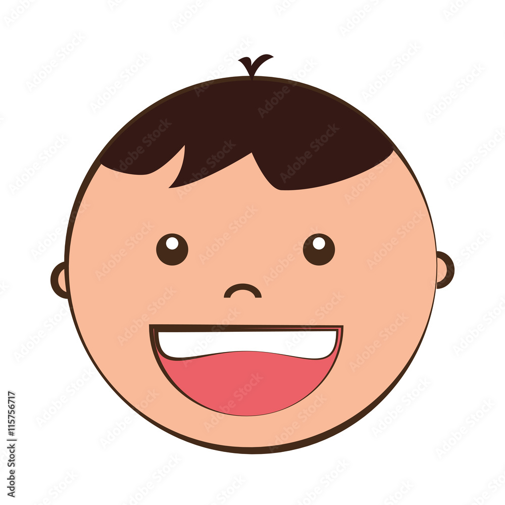 Little boy smiling cartoon design, isolated flat vector illustration graphic. Little boy smiling cartoon design, isolated flat vector illustration graphic.