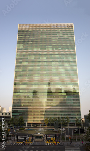 UN United Nations secretariat skyscraper viewed from Tudor City