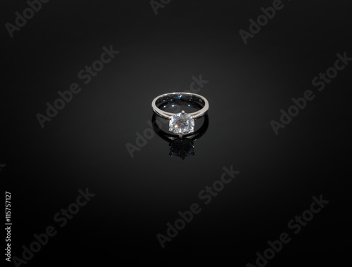 Diamond Rings on black shine table. © AKKA