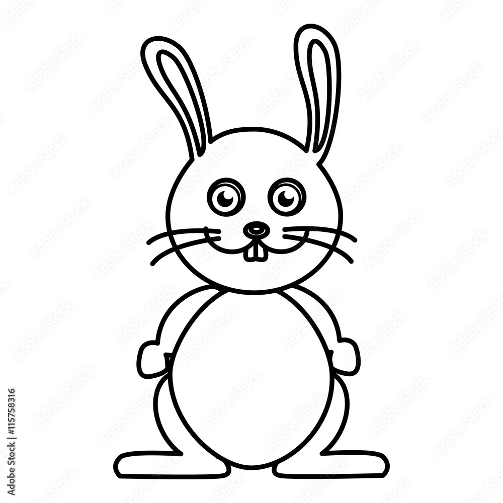 Rabbit cute pet graphic design, vector illustration isolated icon. Rabbit cute pet graphic design, vector illustration isolated icon.