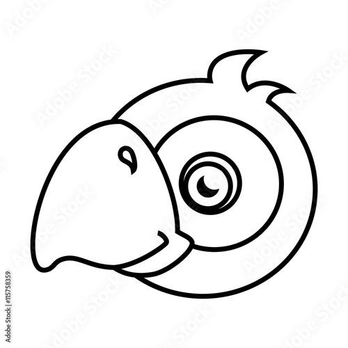 Parrot cute pet graphic design, vector illustration isolated icon.