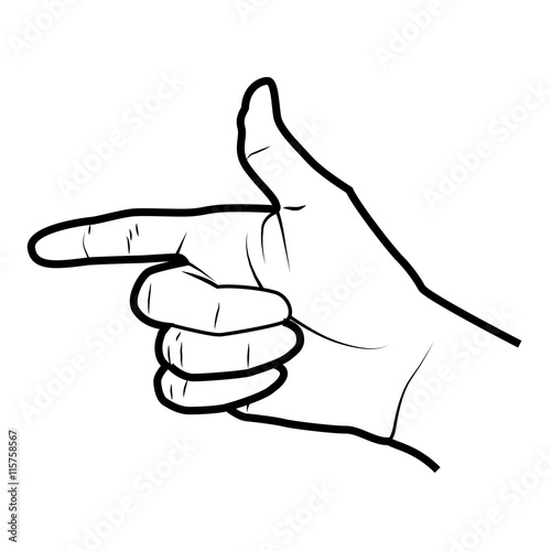 Hand simbolizing a gesture, isolated flat icon vector illustration. photo