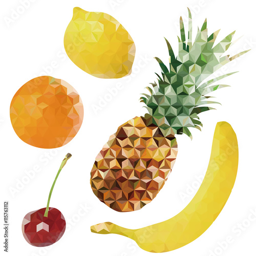the geometric fruit shapes