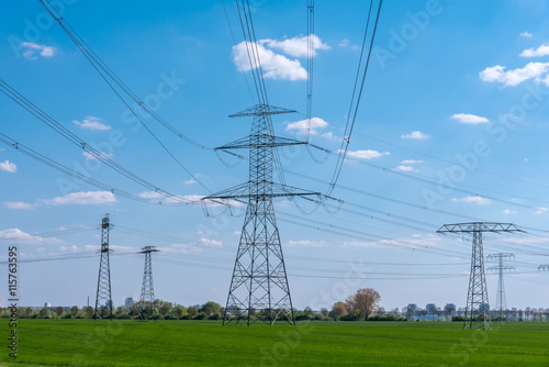Power supply lines seen in rural Germany