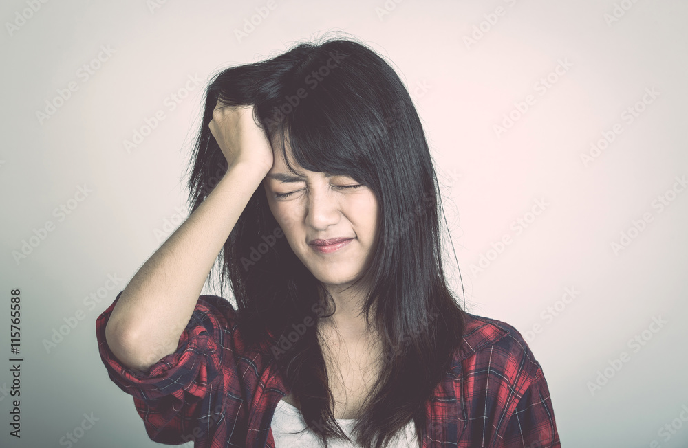 Young asian woman stressed, panic, shocked emotion. Young asian woman stressed, panic, shocked emotion.