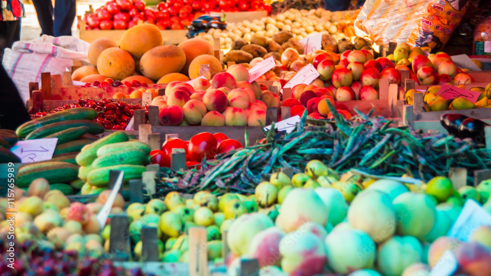 fruits and vegetables on the market