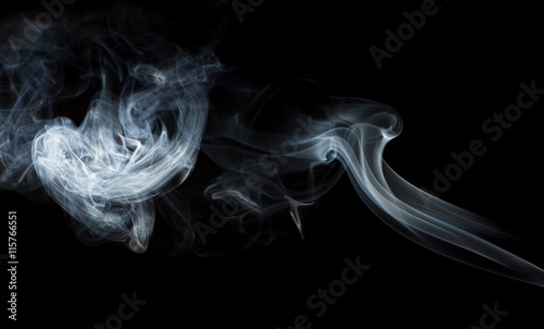 White smoke on black background