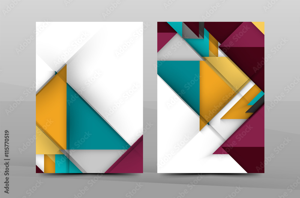 Colorful geometric A4 business print template