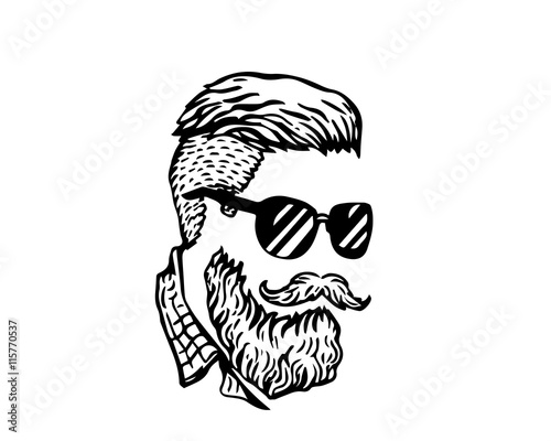 Vintage Black And White Hair Pomade Barber Shop Character - Casual Retro Cool Guy