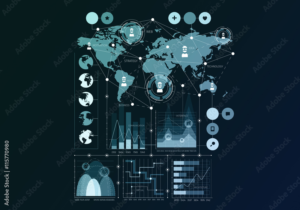 Obraz premium Social network concept . Mixed media