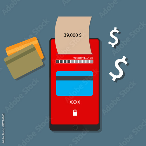 Nfc payment flat design style