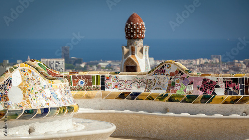 Park Guell in Barcelona, Spain. photo