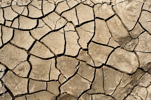 Dry cracked earth background, clay desert texture.