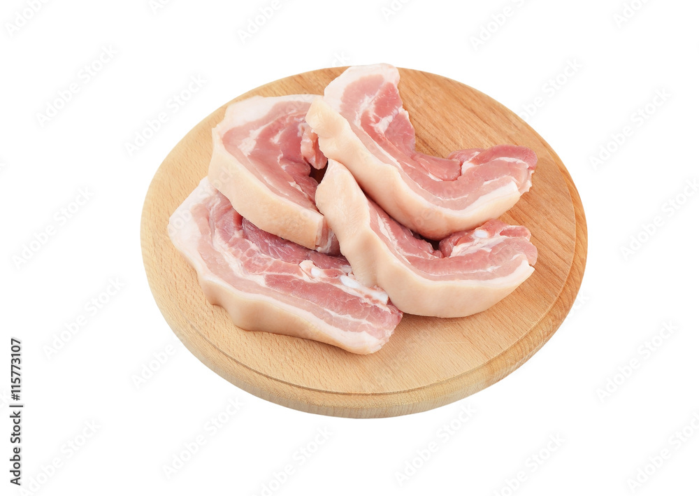 Raw bacon steak