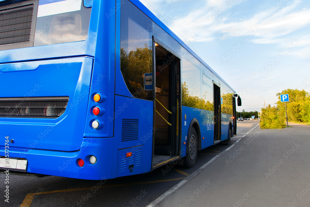 passenger bus blue