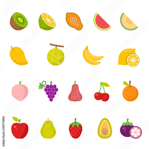 Color icon set - fruit