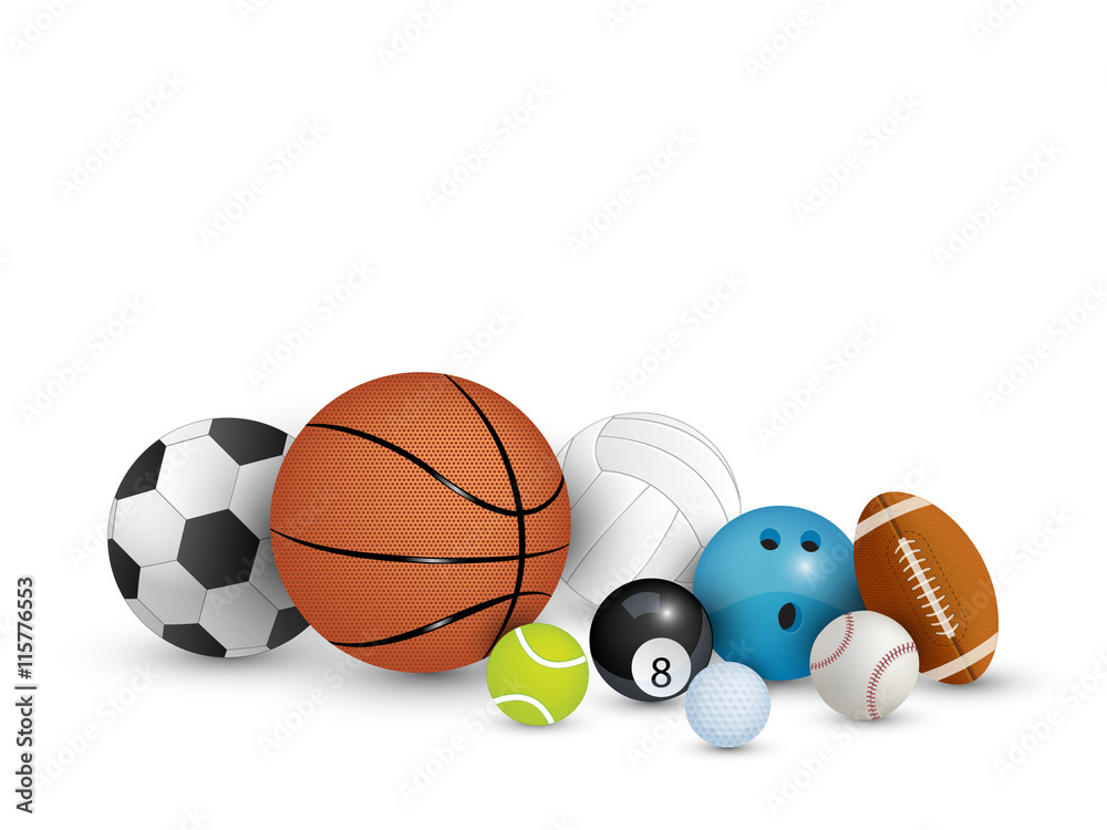 Collection of balls isolated on white background Collection of balls isolated on white background