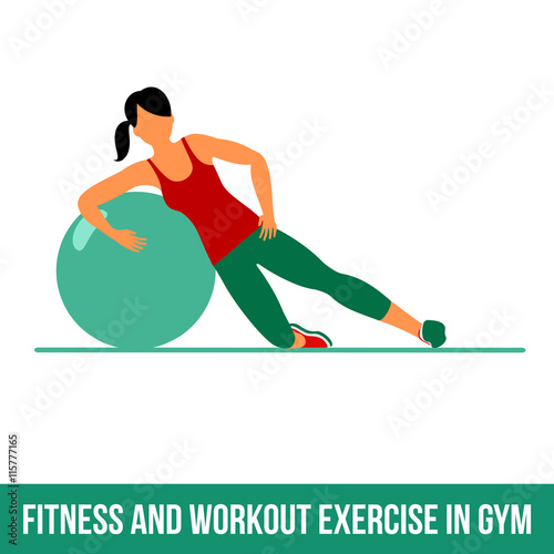 Aerobic icons. Ball exercise