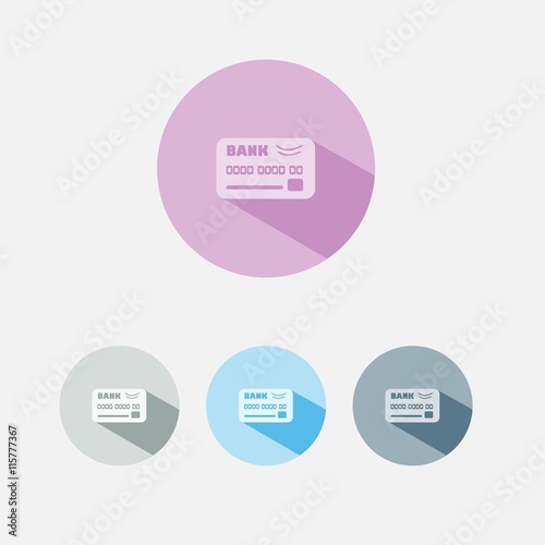 Icono de tarjeta de crédito sobre fondos de colores